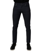 Dolce & Gabbana Dark Blue Cotton Stretch Skinny Denim Jeans - Zeiniez