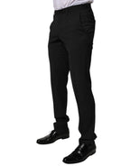 Dolce & Gabbana Black Polyester Tapered Formal Men Dress Pants - Zeiniez