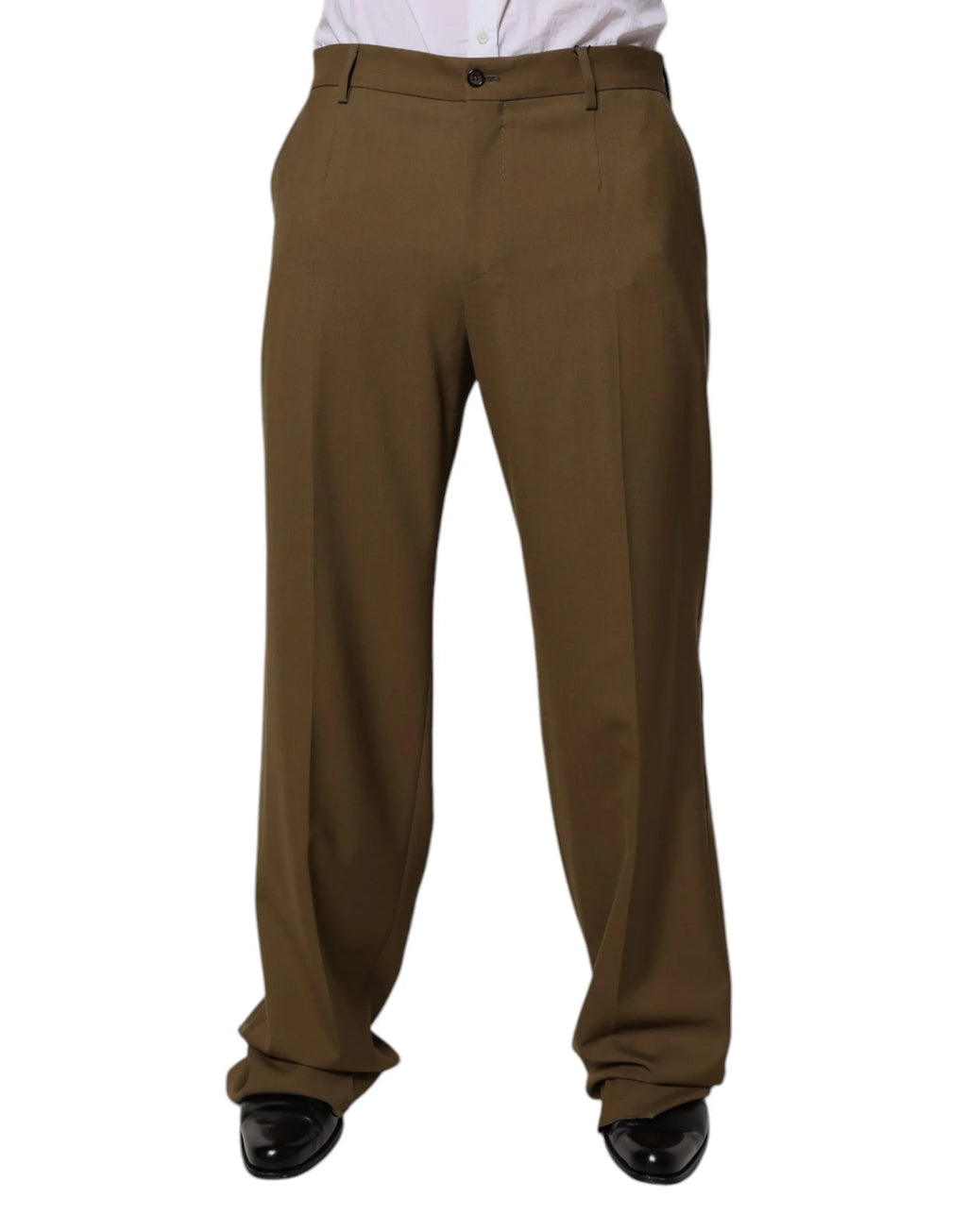 Dolce & Gabbana Brown Wool Straight Formal Dress Pants - Zeiniez