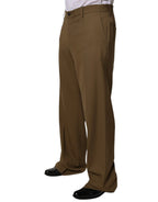 Dolce & Gabbana Brown Wool Straight Formal Dress Pants - Zeiniez