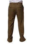 Dolce & Gabbana Brown Wool Straight Formal Dress Pants - Zeiniez
