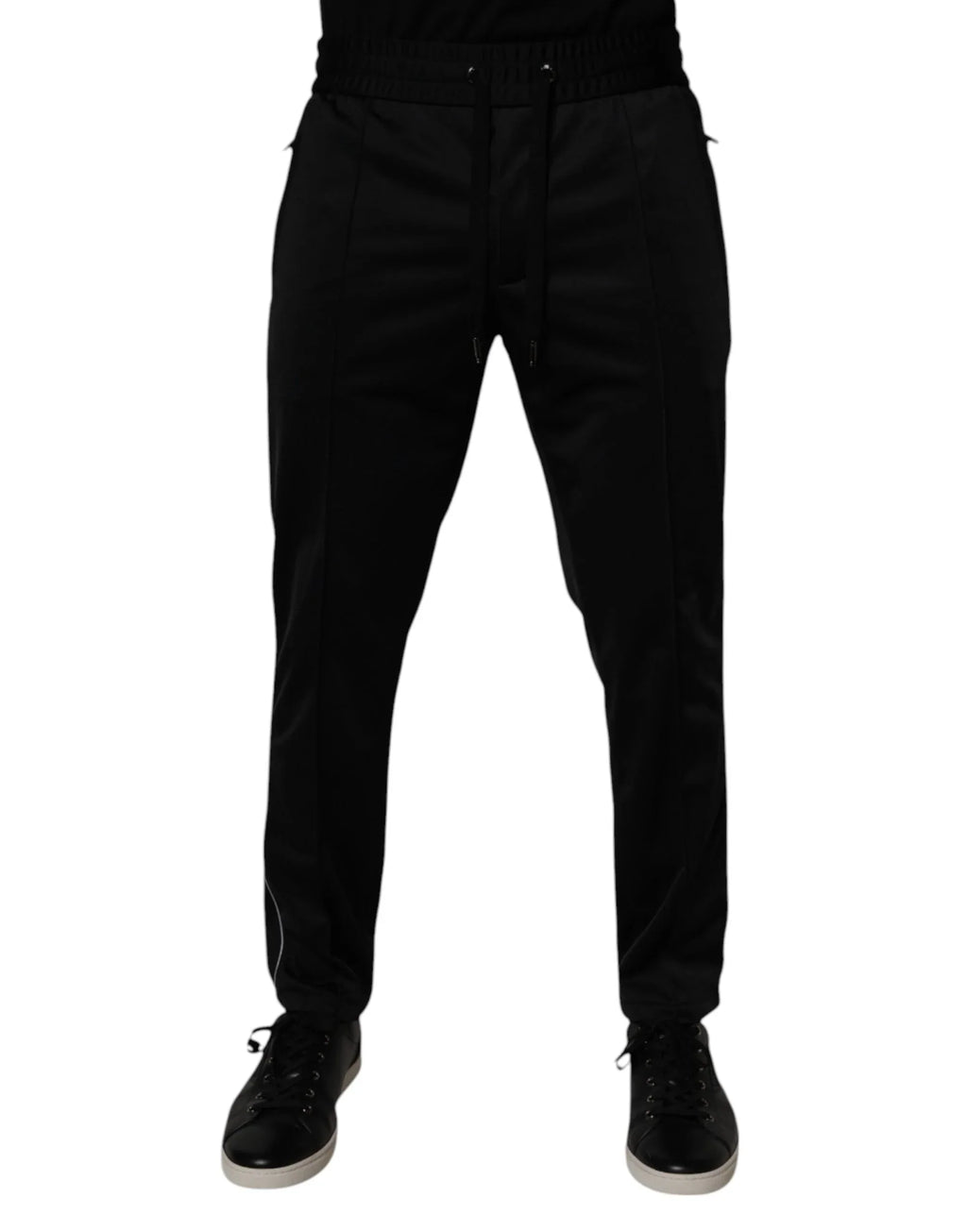 Dolce & Gabbana Black Polyester Men Jogger Sweatpants Pants - Zeiniez