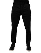 Dolce & Gabbana Black Polyester Men Jogger Sweatpants Pants - Zeiniez