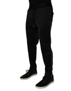 Dolce & Gabbana Black Polyester Men Jogger Sweatpants Pants - Zeiniez