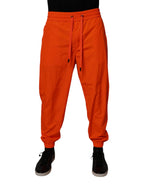 Dolce & Gabbana Orange Polyester Men Jogger Sweatpants Pants - Zeiniez