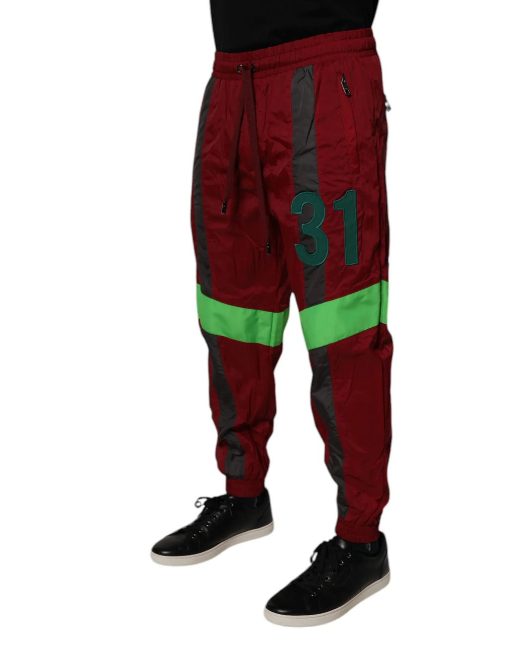 Dolce & Gabbana Maroon Nylon Men Jogger Sweatpants Pants - Zeiniez