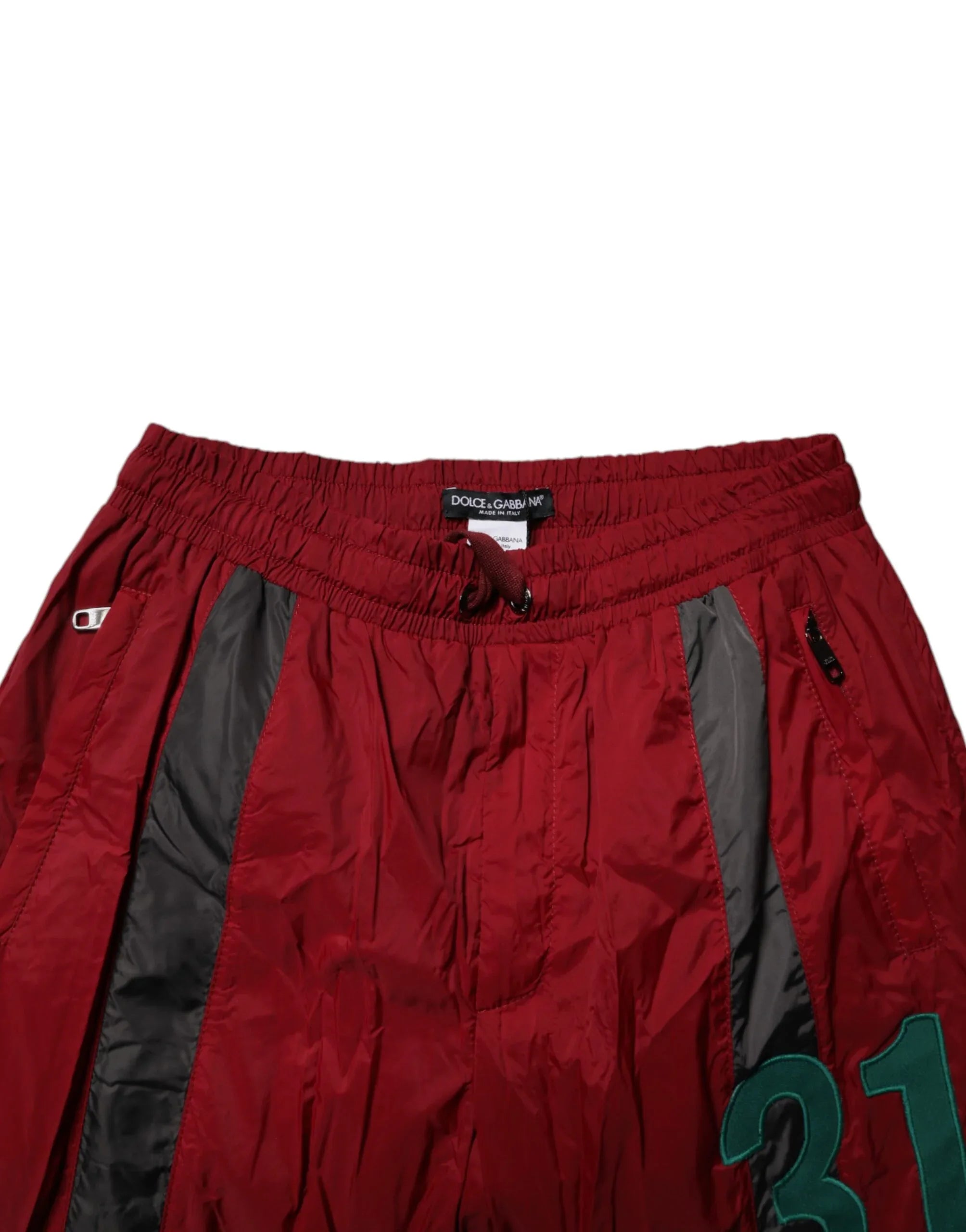 Dolce & Gabbana Maroon Nylon Men Jogger Sweatpants Pants - Zeiniez