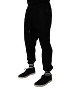 Dolce & Gabbana Black Cotton Men Jogger Sweatpants Pants - Zeiniez