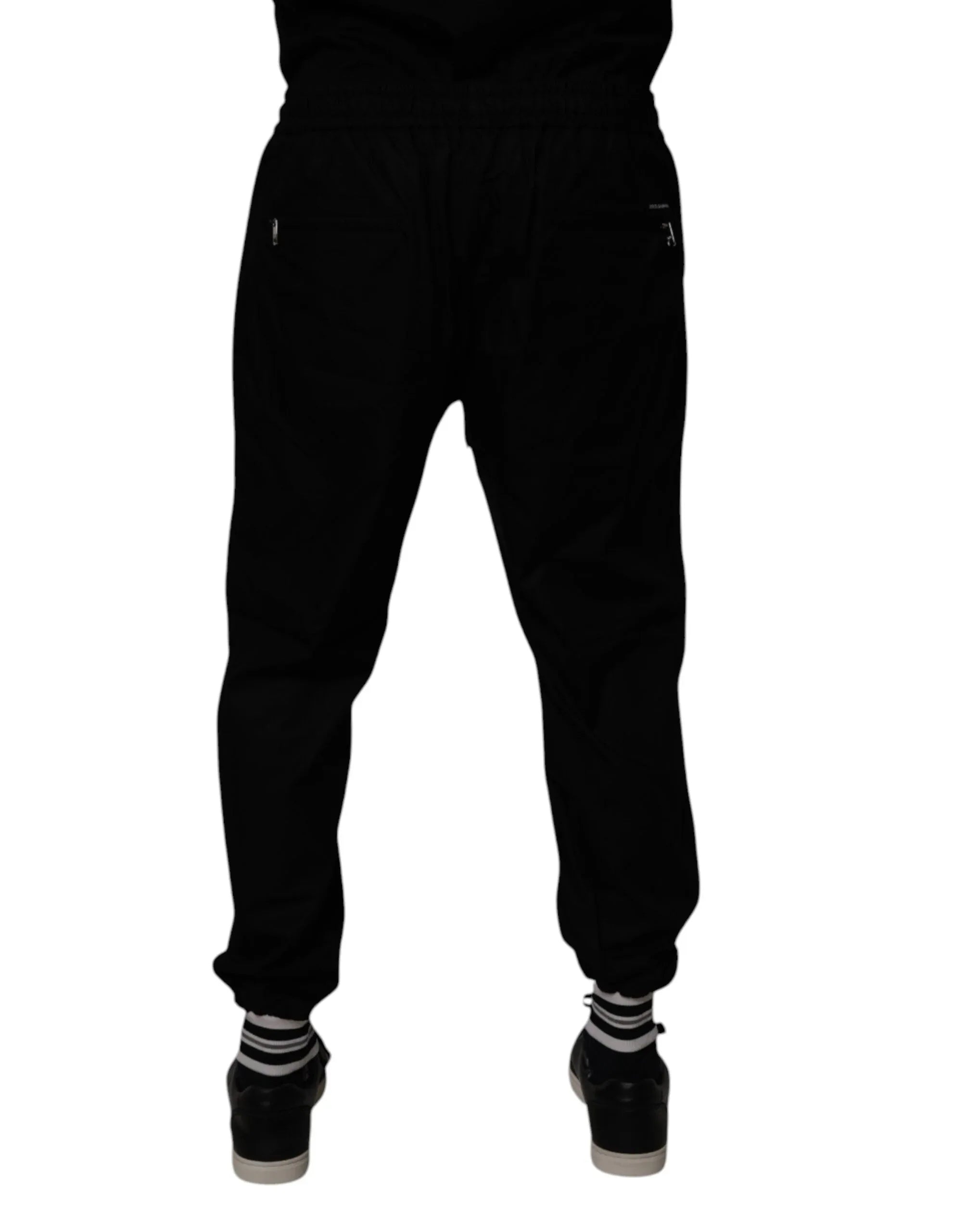 Dolce & Gabbana Black Cotton Men Jogger Sweatpants Pants - Zeiniez