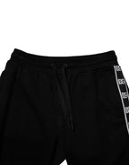 Dolce & Gabbana Black Cotton Blend Cropped Sweatpants Pants - Zeiniez