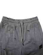 Dolce & Gabbana Gray Cotton RipStyle Straight Sweatpants Pants - Zeiniez