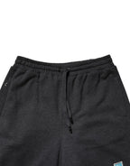 Dolce & Gabbana Dark Gray Cotton Layered Straight Sweatpants Pants - Zeiniez