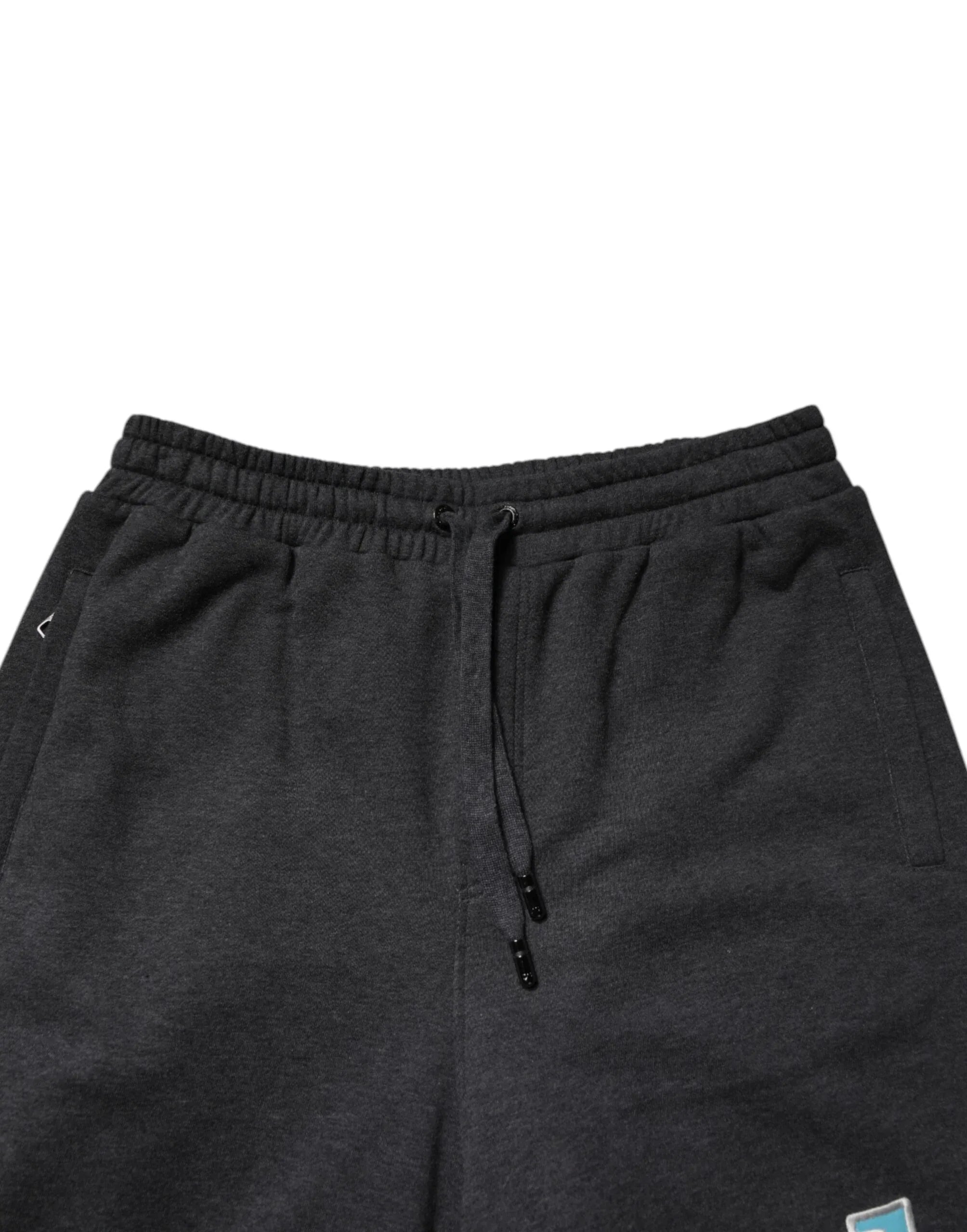 Dolce & Gabbana Dark Gray Cotton Layered Straight Sweatpants Pants - Zeiniez