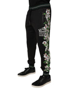 Dolce & Gabbana Black Floral King Men Jogger Sweatpants Pants - Zeiniez