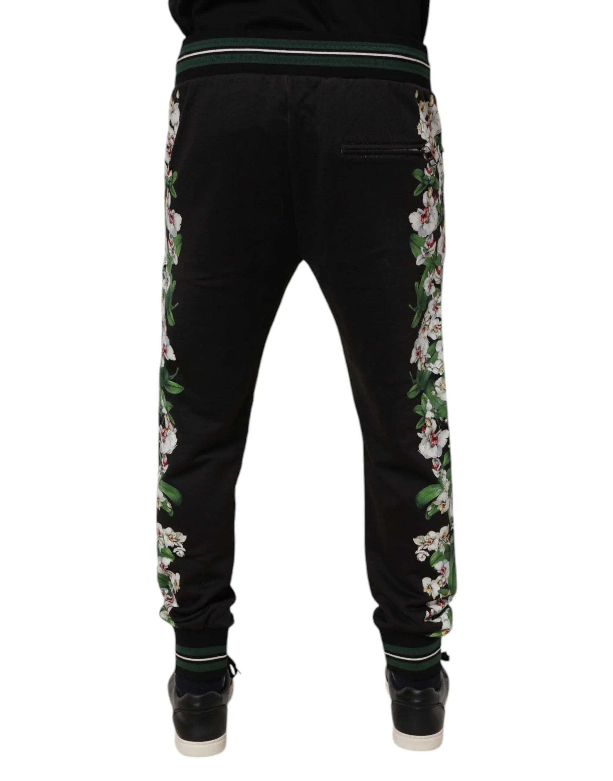 Dolce & Gabbana Black Floral King Men Jogger Sweatpants Pants - Zeiniez