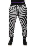 Dolce & Gabbana Black White Zebra Men Jogger Sweatpants Pants - Zeiniez
