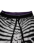 Dolce & Gabbana Black White Zebra Men Jogger Sweatpants Pants