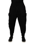 Dolce & Gabbana Black Cotton Men Cargo Jogger Sweatpants Pants - Zeiniez