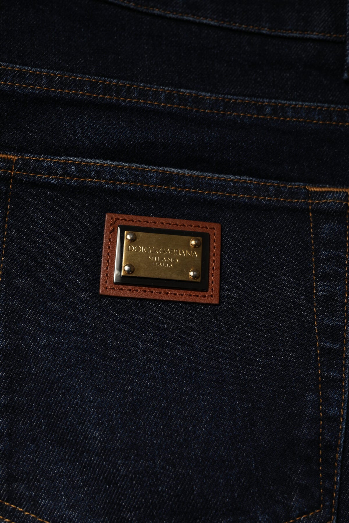 Dolce & Gabbana Dark Blue Cotton Stretch Skinny Denim Jeans
