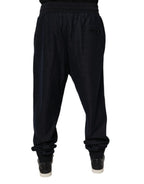 Dolce & Gabbana Black Jacquard Cotton Jogger Sweatpants Pants - Zeiniez