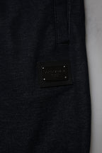 Dolce & Gabbana Black Jacquard Cotton Jogger Sweatpants Pants - Zeiniez