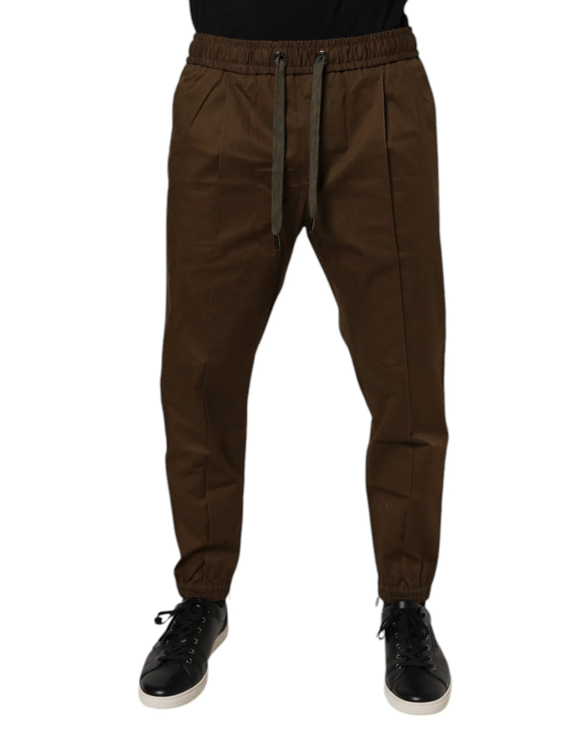 Dolce & Gabbana Brown Cotton Stretch Jogger Sweatpants Pants - Zeiniez