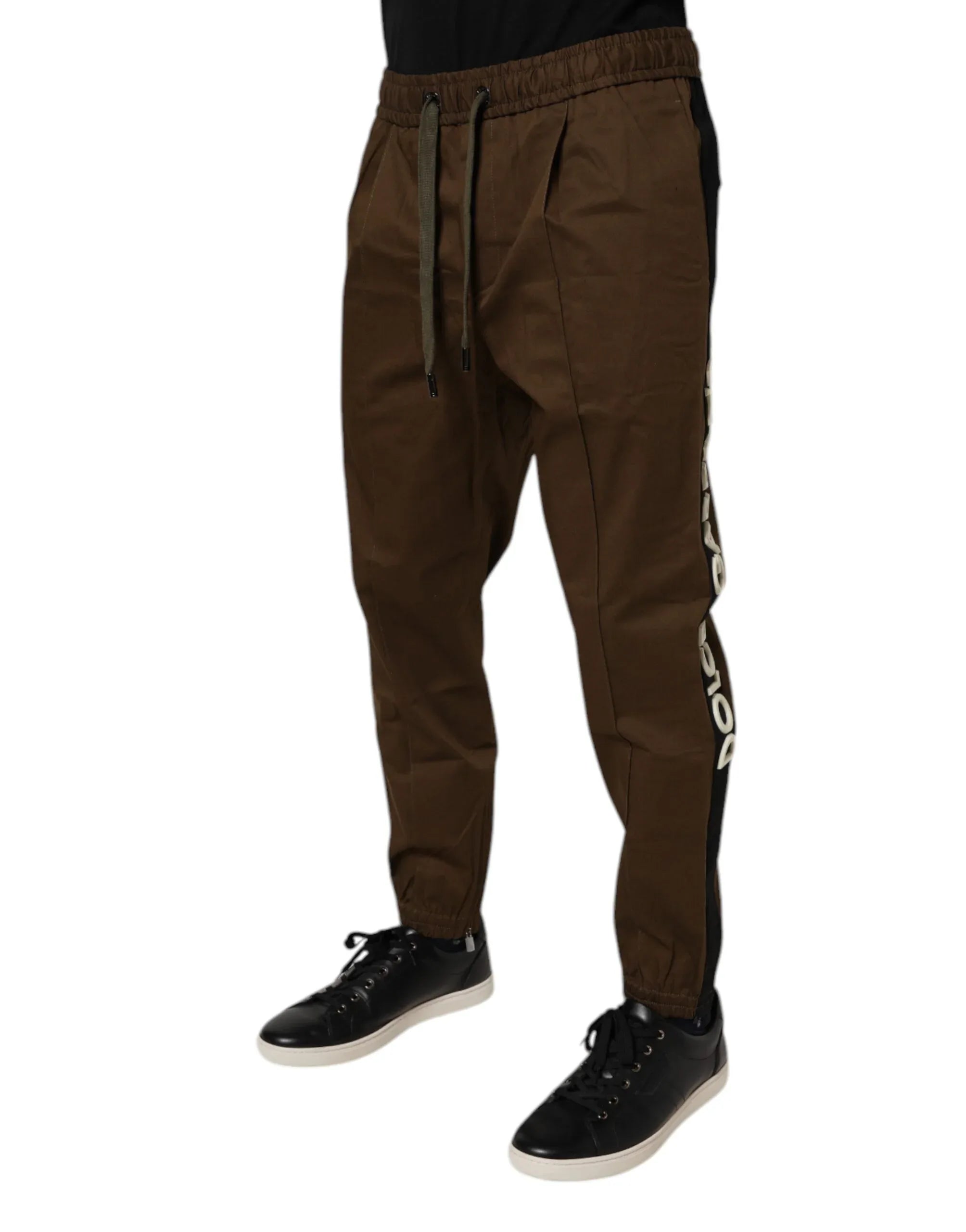 Dolce & Gabbana Brown Cotton Stretch Jogger Sweatpants Pants - Zeiniez