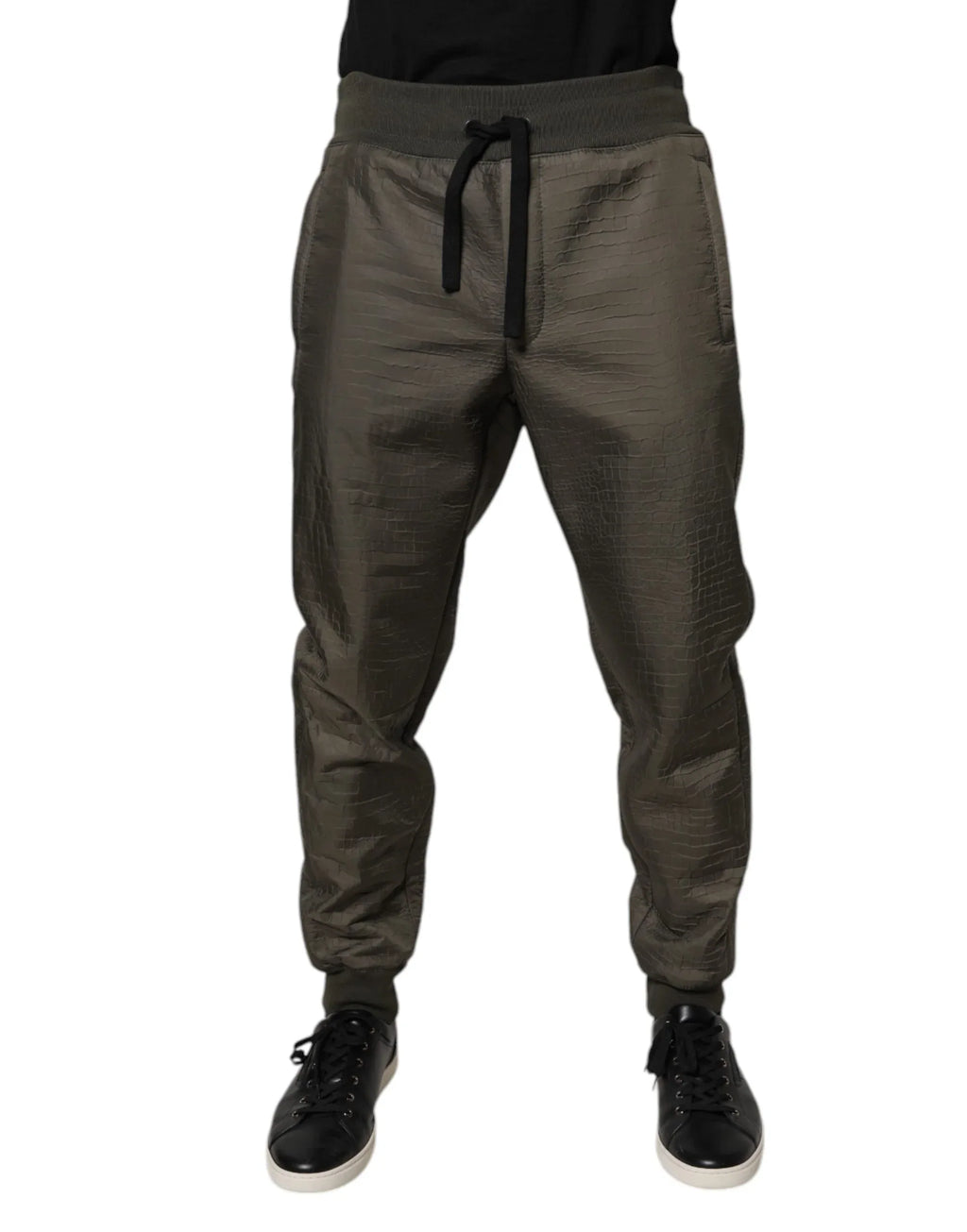 Dolce & Gabbana Brown Lambskin Leather Men Sweatpants Pants - Zeiniez