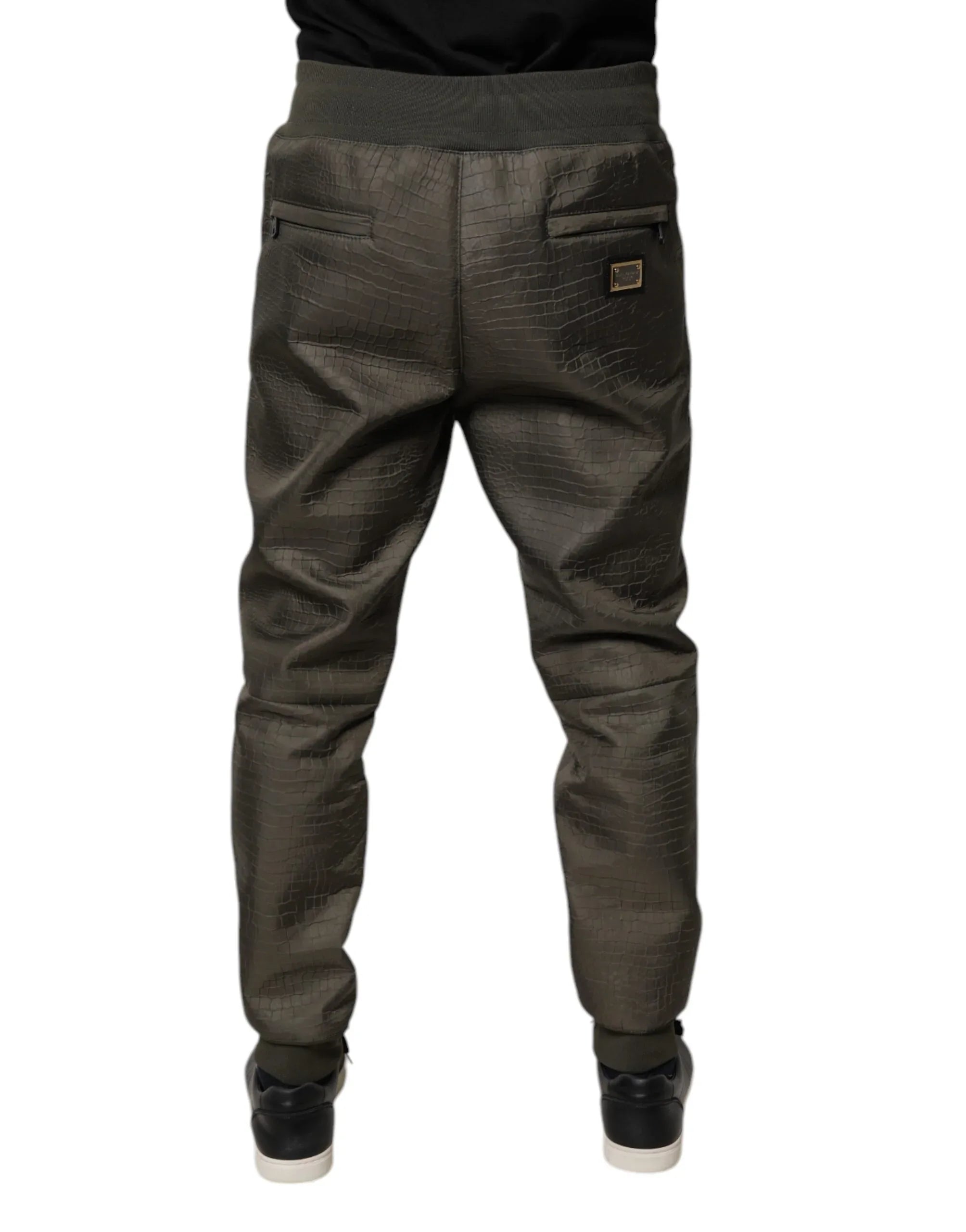 Dolce & Gabbana Brown Lambskin Leather Men Sweatpants Pants - Zeiniez