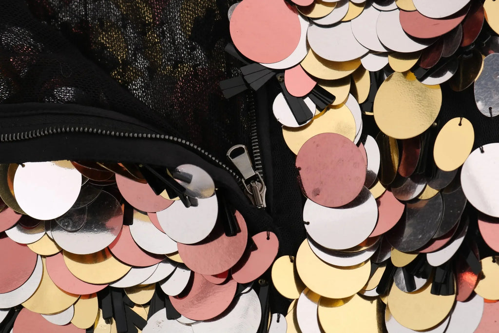 Dolce & Gabbana Gold Sequined Peplum High Waist Skirt - Zeiniez