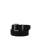 Saint Laurent Black Calf Leather Bos Taurus Regular Belt - Zeiniez