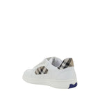 Burberry White Calf Leather Bos Taurus Low Top Sneakers - Zeiniez