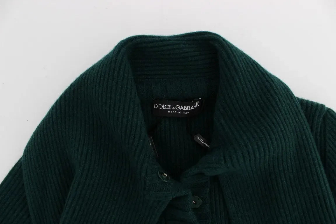 Dolce & Gabbana Green Knitted Cashmere Cardigan - Zeiniez