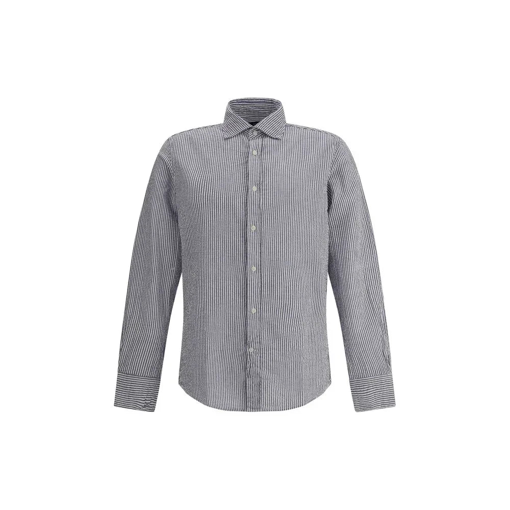 Deperlu Blue Cotton Pattern Shirt - Zeiniez