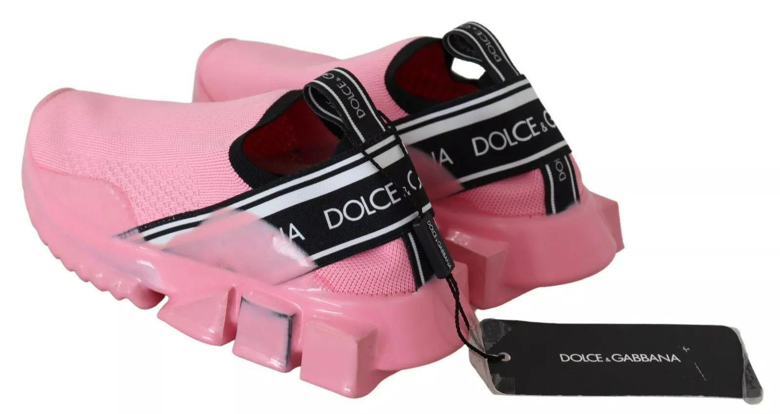 Dolce & Gabbana Pink Low Top Sorrento Sneakers Slip On Casual Shoes - Zeiniez