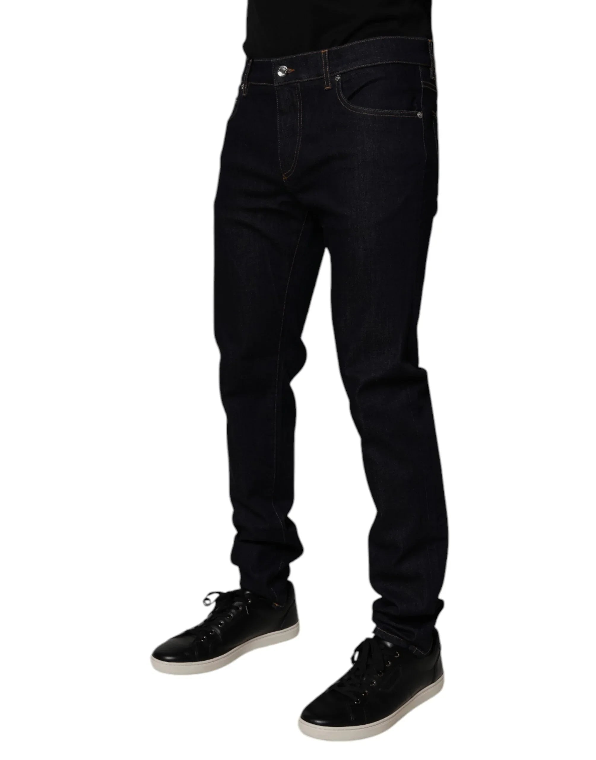 Dolce & Gabbana Black Cotton Stretch Men Skinny Denim Jeans - Zeiniez