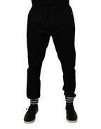 Dolce & Gabbana Black Cotton Stretch Jogger Sweatpants Pants - Zeiniez