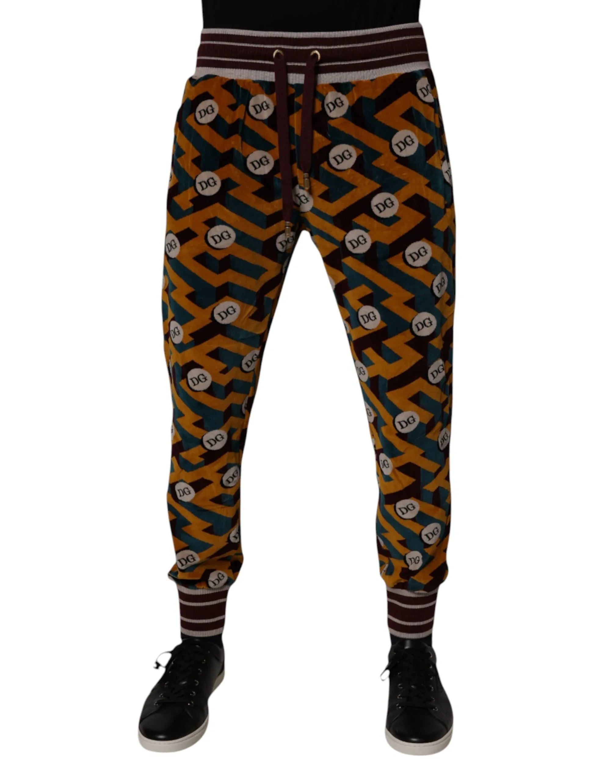 Dolce & Gabbana Multicolor Logo Monogram Jogger Sweatpants Pants - Zeiniez