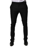 Dolce & Gabbana Black Virgin Wool MenSkinny Dress Formal Pants - Zeiniez