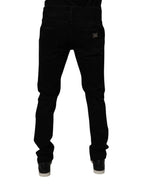 Dolce & Gabbana Black Cotton Tattered Skinny Men Denim Jeans - Zeiniez