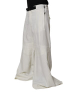 Dolce & Gabbana White Mid Waist Wide Leg Pants - Zeiniez