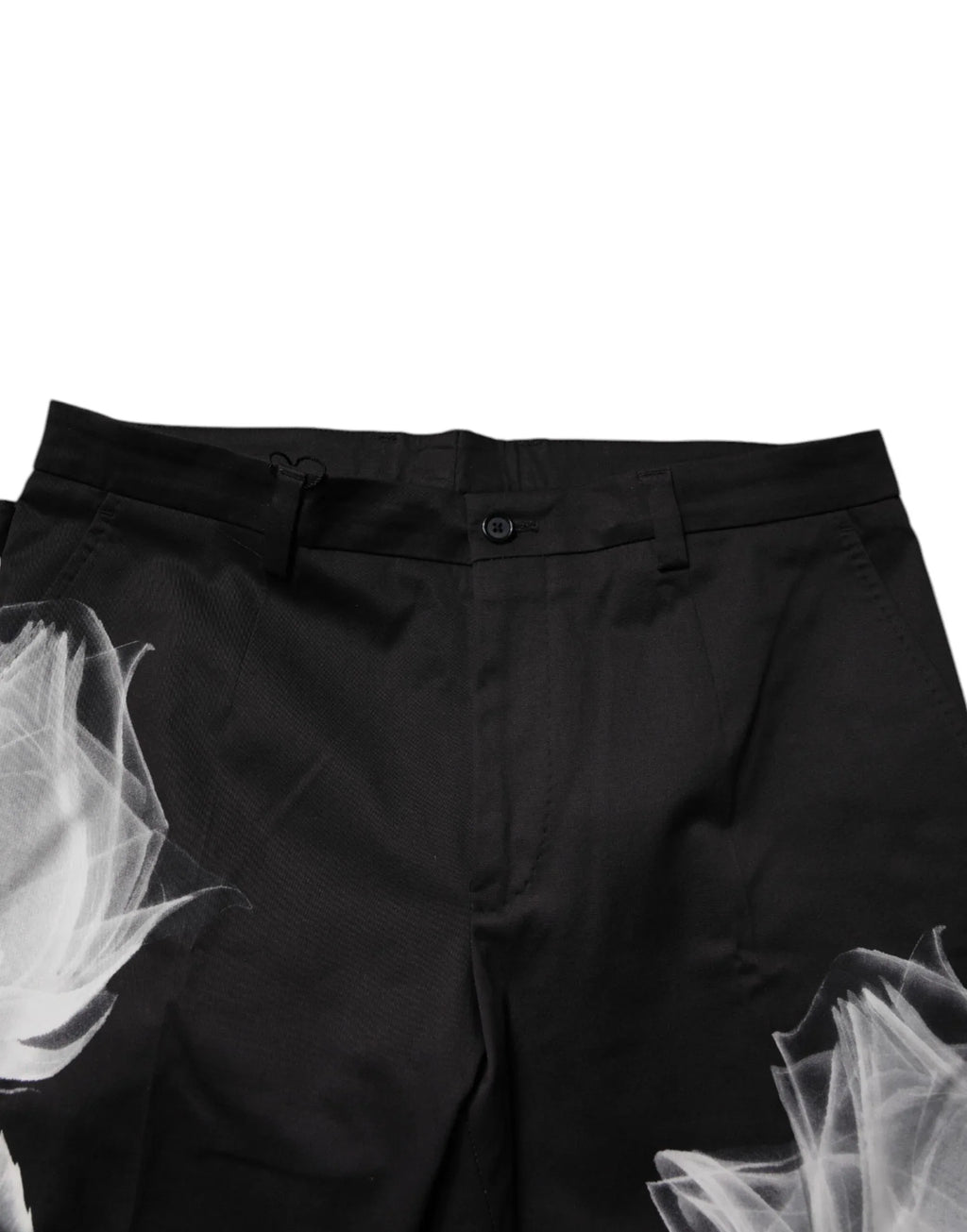 Dolce & Gabbana Black Cotton Floral Skinny Dress Pants - Zeiniez