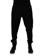 Dolce & Gabbana Black Cotton Blend Jogger Sweatpants Pants - Zeiniez