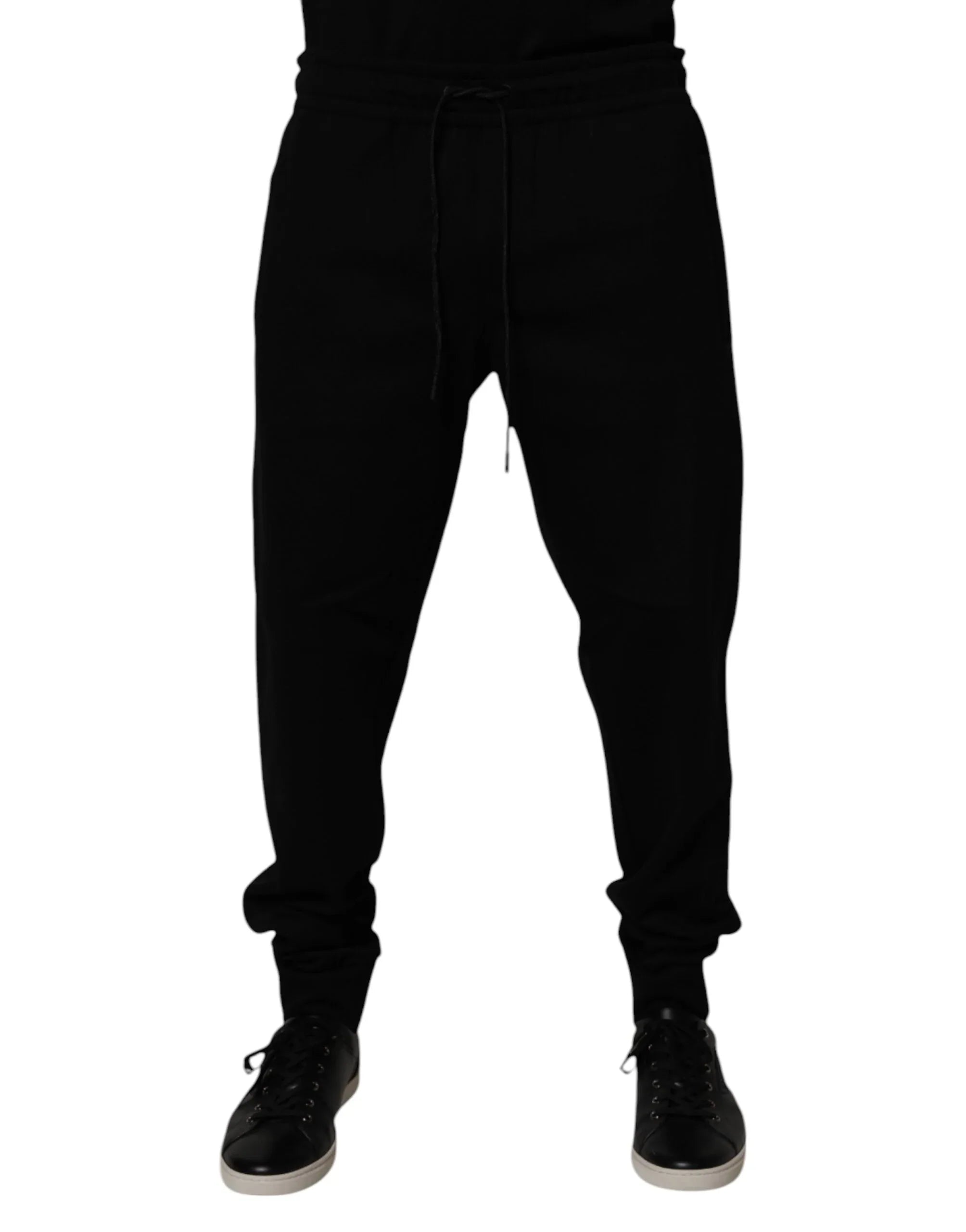 Dolce & Gabbana Black Cotton Blend Jogger Sweatpants Pants - Zeiniez