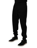 Dolce & Gabbana Black Cotton Blend Jogger Sweatpants Pants - Zeiniez