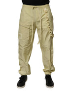 Dolce & Gabbana Yellow Nylon Cargo Chain Men Jogger Pants - Zeiniez