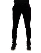Dolce & Gabbana Violet Velvet Cotton Men Dress Formal Pants - Zeiniez