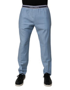 Dolce & Gabbana Blue Cotton Stretch Chino Pants - Zeiniez