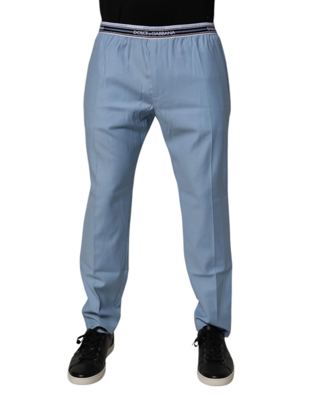 Dolce & Gabbana Blue Cotton Stretch Chino Pants - Zeiniez