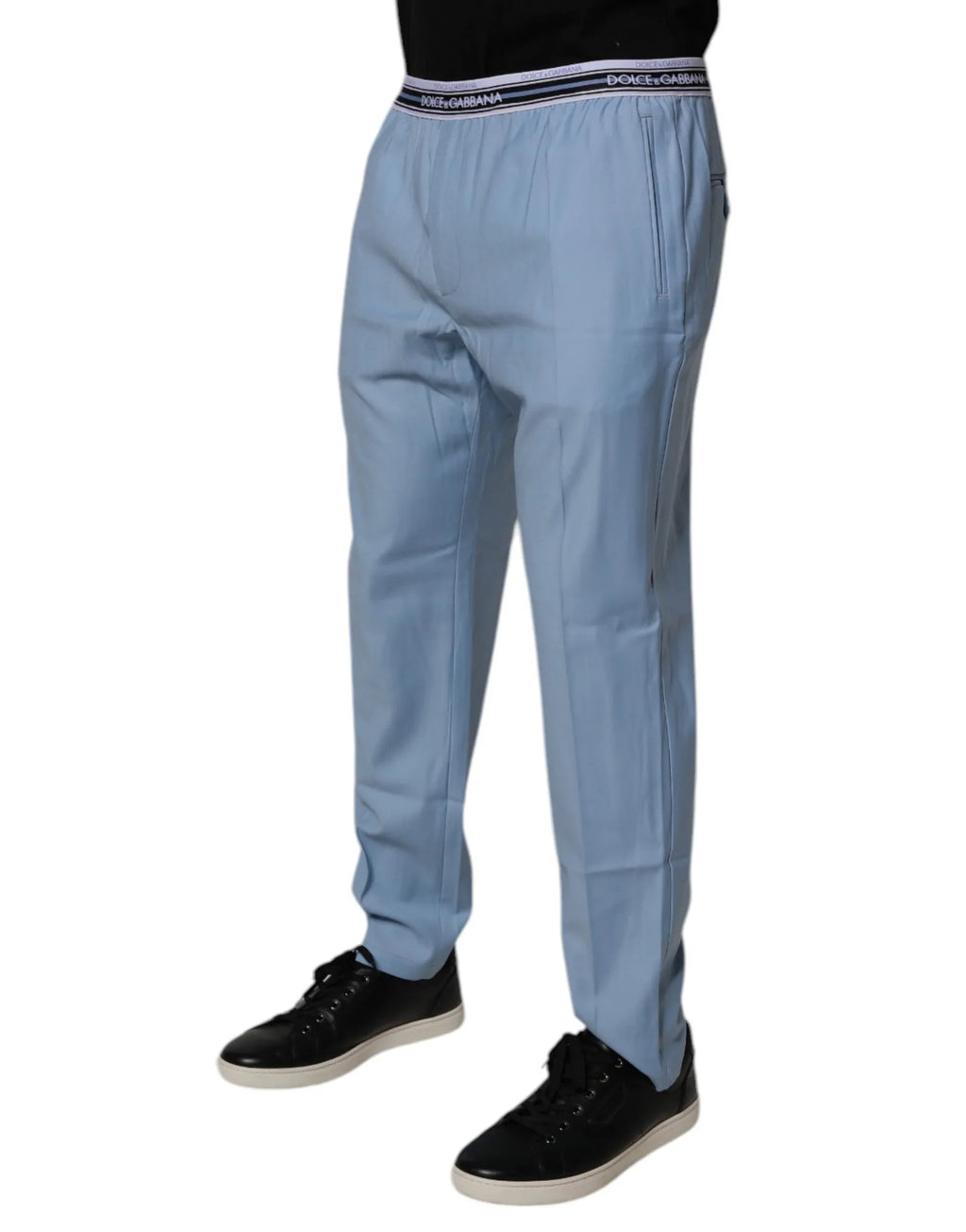 Dolce & Gabbana Blue Cotton Stretch Chino Pants - Zeiniez